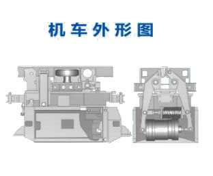 氣動(dòng)單軌吊機車(chē)外形圖