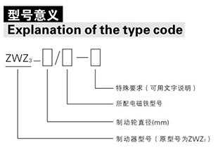 ZWZ3系列直流電磁鼓式制動(dòng)器型號含義
